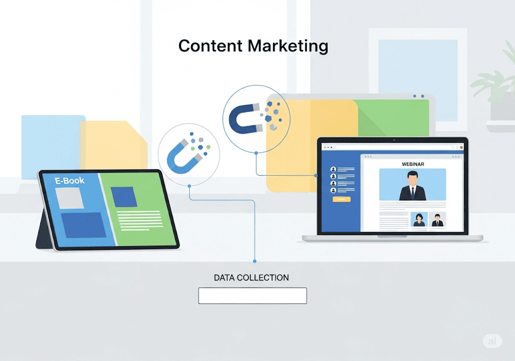 Sử dụng Content Marketing (Lead Magnet, Ebook, Webinar) để thu thập data chất lượng ra sao