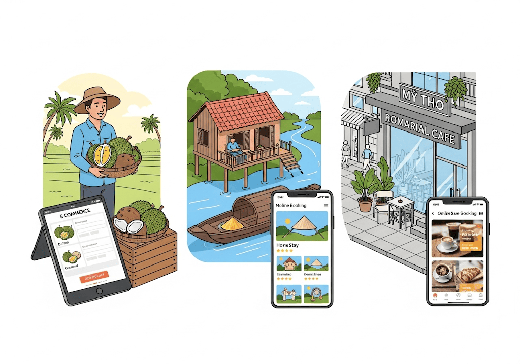 Thiết kế website tùy biến cho nông sản, du lịch, bán lẻ Tiền Giang