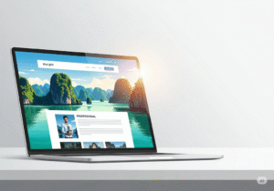 Website chuyên nghiệp trên nền cảnh vịnh Hạ Long