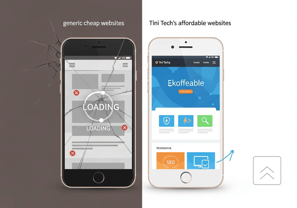 So sánh website giá rẻ Tini Tech với dịch vụ thông thường, nổi bật chất lượng.