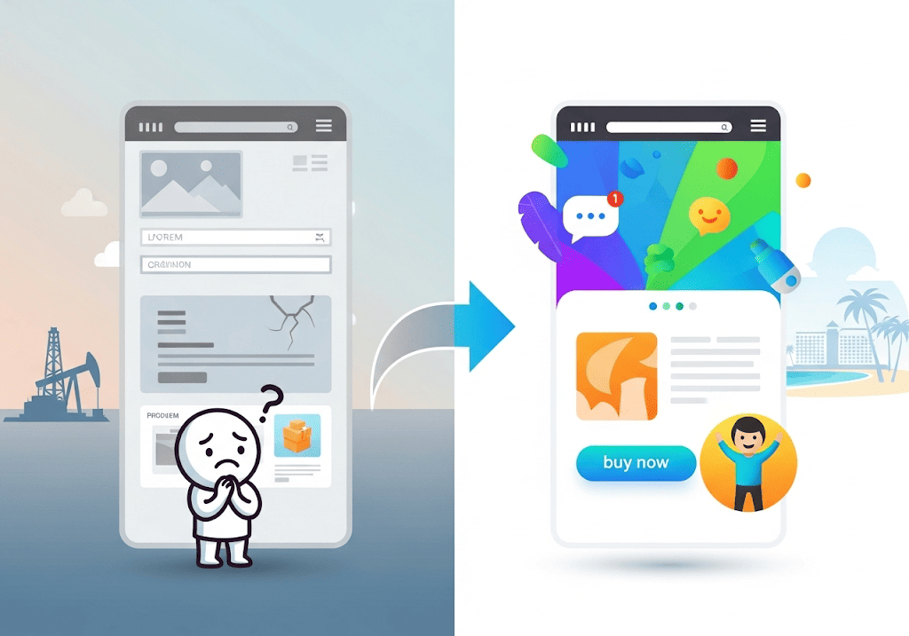 Website lỗi thời và website hiệu quả giúp doanh nghiệp Bà Rịa cạnh tranh