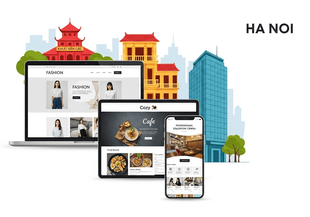 Các dự án thiết kế website cho khách hàng tại Hà Nội.