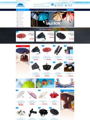 Mẫu website Cửa hàng ô dù Hiện đại & Chuyên nghiệp - Aomua