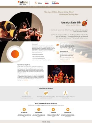 Mẫu website Trung tâm Giáo dục Nghệ thuật Chuyên nghiệp & Thân thiện - Mẫu Art