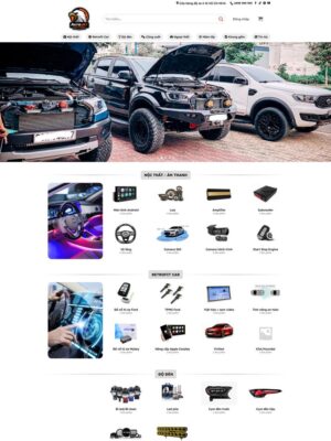 Mẫu website Cửa hàng phụ kiện và độ xe ô tô Chuyên nghiệp & Mạnh mẽ - Autojet