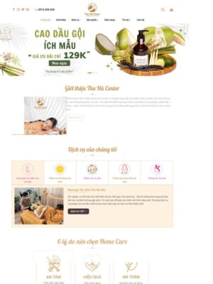 Mẫu website Dịch vụ & Sản phẩm Chăm sóc Mẹ và Bé Chuyên nghiệp & Tự nhiên - BabyCare
