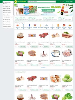 Mẫu website Siêu thị & Cửa hàng thực phẩm tươi sống Hiện đại, Thân thiện & Tiện lợi - Bachhoaxanh