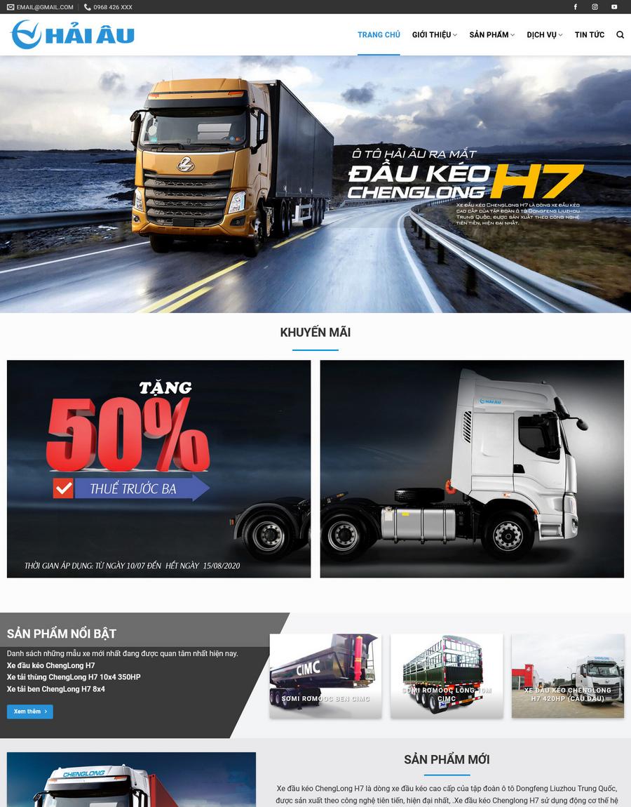 Mẫu website Bán & Phân phối Xe tải, Xe đầu kéo Hiện đại & Chuyên nghiệp - Mẫu BANXE3 Mẫu website Bán & Phân phối Xe tải, Xe đầu kéo Hiện đại & Chuyên nghiệp - Mẫu BANXE3