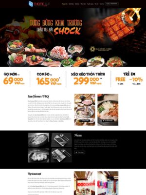 Mẫu website Nhà hàng BBQ Hiện đại & Đậm chất ẩm thực - Mẫu BBQ