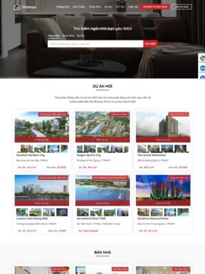 Mẫu website Bất động sản Hiện đại & Chuyên nghiệp - BDS10