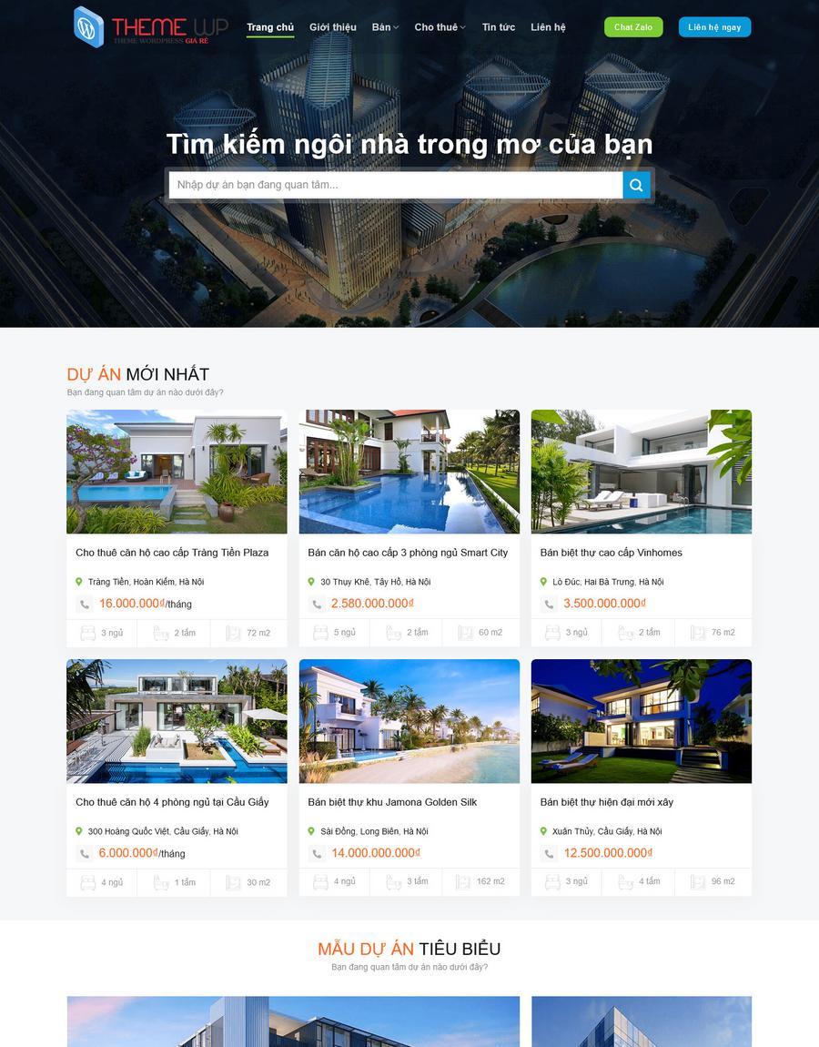 Mẫu website Bất động sản Hiện đại & Chuyên nghiệp - BDS16 Mẫu website Bất động sản Hiện đại & Chuyên nghiệp - BDS16