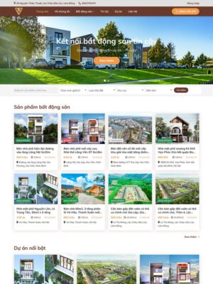 Mẫu website Bất động sản Hiện đại & Chuyên nghiệp - BDS33