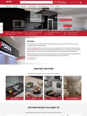 Mẫu website Thiết bị nhà bếp và phòng tắm Hiện đại, Chuyên nghiệp - beptu2