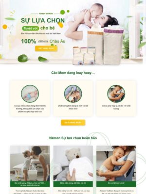 Mẫu website Cửa hàng mẹ và bé Thân thiện & Tươi sáng - Bimmebe