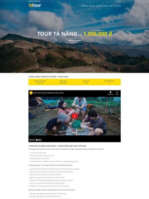 Mẫu website Dịch vụ du lịch trekking Năng động & Phiêu lưu - Bitour