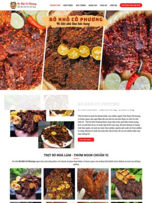 Mẫu website Cửa hàng đặc sản ẩm thực online Hiện đại, Hấp dẫn, Chuyên nghiệp - Mẫu Bokho