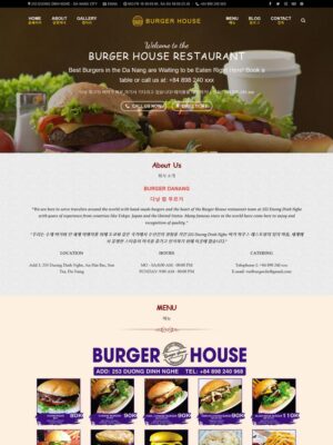 Mẫu website Nhà hàng Burger Hiện đại & Năng động - Mẫu Burger