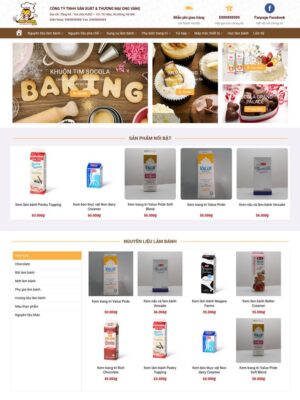 Mẫu website Cửa hàng nguyên liệu làm bánh Thân thiện & Ngọt ngào - Mẫu Cake2