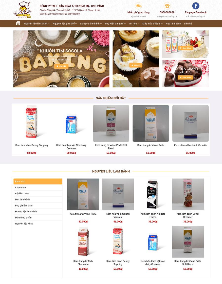 Mẫu website Cửa hàng nguyên liệu làm bánh Thân thiện & Ngọt ngào - Mẫu Cake2 Mẫu website Cửa hàng nguyên liệu làm bánh Thân thiện & Ngọt ngào - Mẫu Cake2