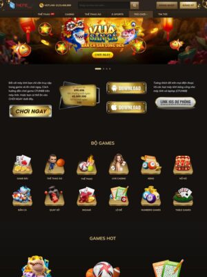 Mẫu website Cổng game cá cược trực tuyến Sang trọng & Năng động - Mẫu Casino1