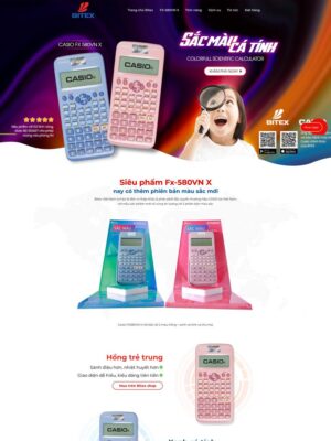 Mẫu website Máy tính khoa học Trẻ trung & Năng động - Mẫu Casio