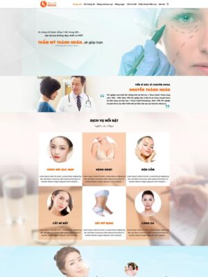 Mẫu website Thẩm mỹ viện Hiện đại & Sang trọng - Mẫu Clinic