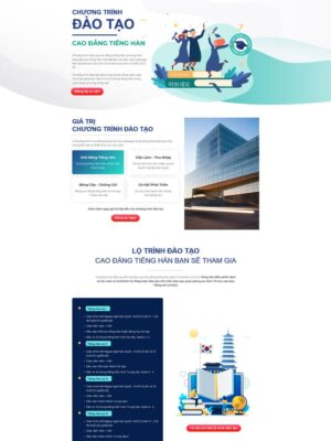 Mẫu website Trung tâm đào tạo Tiếng Hàn & Du học Hiện đại & Chuyên nghiệp - Cunhanduhoc