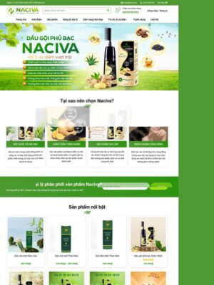 Mẫu website Mỹ phẩm & Chăm sóc sắc đẹp Tự nhiên & Tươi mới - Mẫu DauGoiDau