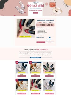 Mẫu website Cửa hàng giày nữ Hiện đại & Nữ tính - Mẫu DEP