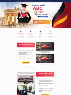 Mẫu website Dịch vụ Du học Nghề Chuyên nghiệp & Hiện đại - Mẫu DichvuDuhoc