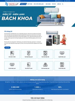 Mẫu website Dịch vụ Sửa chữa Điện Lạnh Chuyên nghiệp & Hiện đại - Mẫu DIENLANH