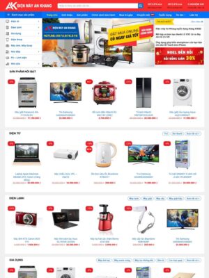 Mẫu website Cửa hàng Điện máy, Thiết bị gia dụng Hiện đại & Chuyên nghiệp - DienMay7