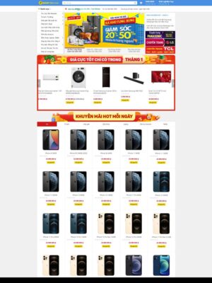 Mẫu website Bán lẻ Điện máy, Điện tử Hiện đại - DienMayXanh2
