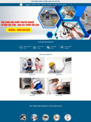 Mẫu website Dịch vụ sửa chữa điện nước, điện lạnh Chuyên nghiệp - DienNuoc2