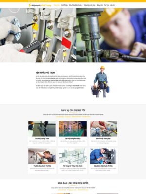 Mẫu website Dịch vụ sửa chữa điện nước Chuyên nghiệp & Hiện đại - Mẫu DienNuoc