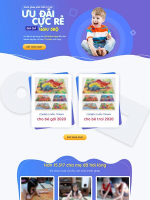 Mẫu website Cửa hàng tranh ghép trẻ em Thân thiện, Năng động & Sáng tạo - Mẫu dochoixephinh