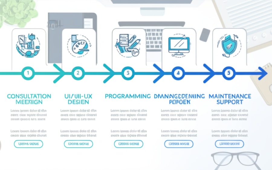 Quy trình 5 bước thiết kế website Gò Vấp chuyên nghiệp.