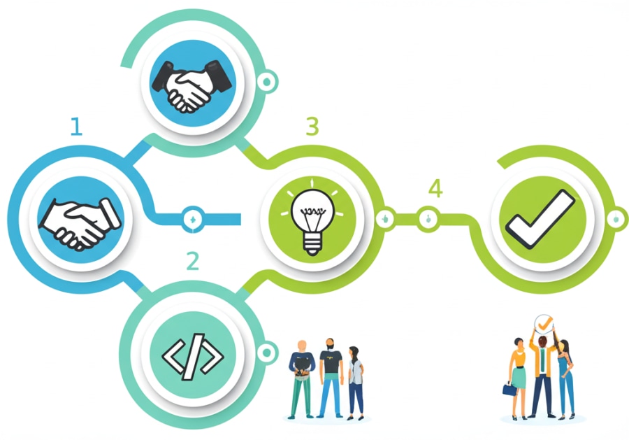 Quy trình thiết kế website minh bạch, rõ ràng với 4 bước chính.