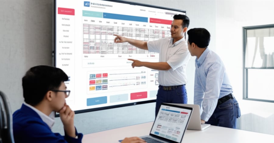 Đội ngũ Tini Tech đang làm việc trên giải pháp thiết kế website chuyên nghiệp.