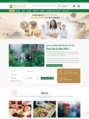 Mẫu website Phòng khám Đông Y & Dược liệu Chuyên nghiệp, Thanh lịch, Dưỡng sinh - Mẫu DongY