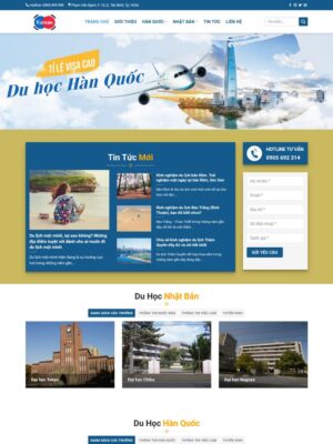 Mẫu website Dịch vụ Tư vấn Du học Chuyên nghiệp & Hiện đại - Duhochanquoc