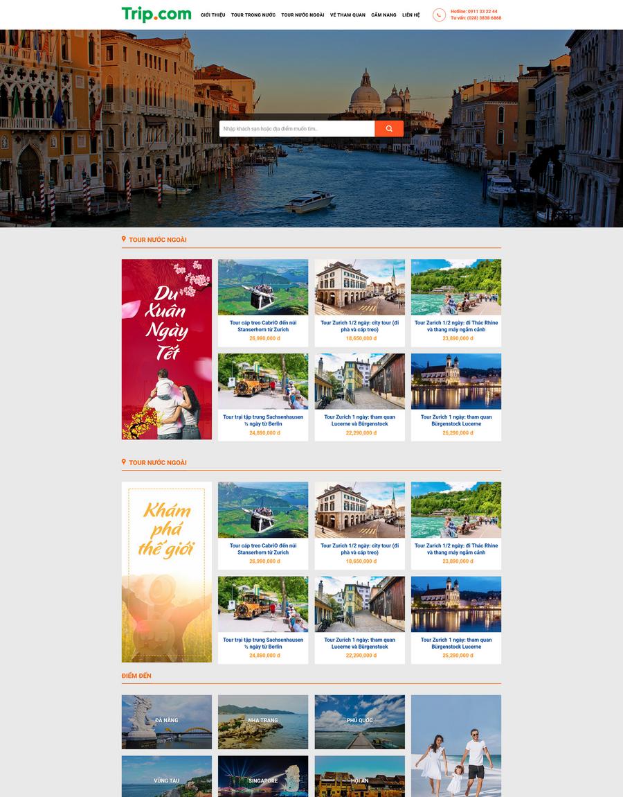 Mẫu website Dịch vụ Du lịch Hiện đại & Chuyên nghiệp - Dulich10 Mẫu website Dịch vụ Du lịch Hiện đại & Chuyên nghiệp - Dulich10
