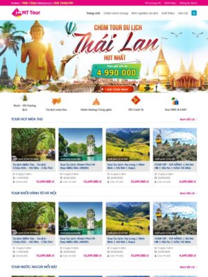 Mẫu website Dịch vụ Du lịch Hiện đại & Chuyên nghiệp - Dulich15