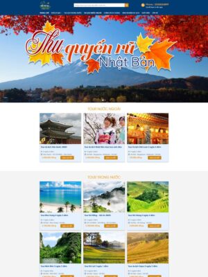 Mẫu website Dịch vụ Du lịch Chuyên nghiệp & Hấp dẫn - Mẫu Dulich3