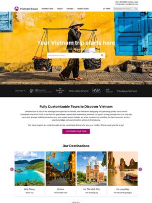 Mẫu website Dịch vụ Du lịch Chuyên nghiệp & Năng động - Mẫu Dulich