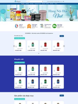 Mẫu website Dược phẩm & Sức khỏe Chuyên nghiệp - Mẫu DUOC