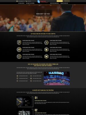 Mẫu website Khóa học Crypto & Đầu tư tài chính Chuyên nghiệp, Hiện đại - Mẫu edu2