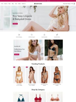 Mẫu website Cửa hàng thời trang nữ, đồ lót Hiện đại & Nữ tính - Mẫu Fashion