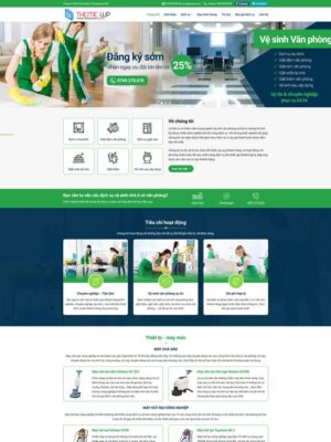 Mẫu website Dịch vụ vệ sinh công nghiệp và gia đình Chuyên nghiệp & Sạch sẽ - Giatthamvanphong