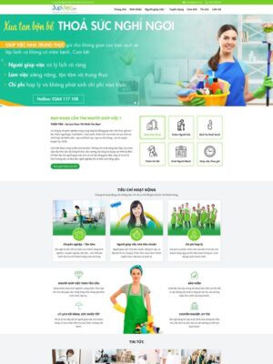 Mẫu website Dịch vụ Giúp việc nhà Thân thiện & Chuyên nghiệp - Giupviec